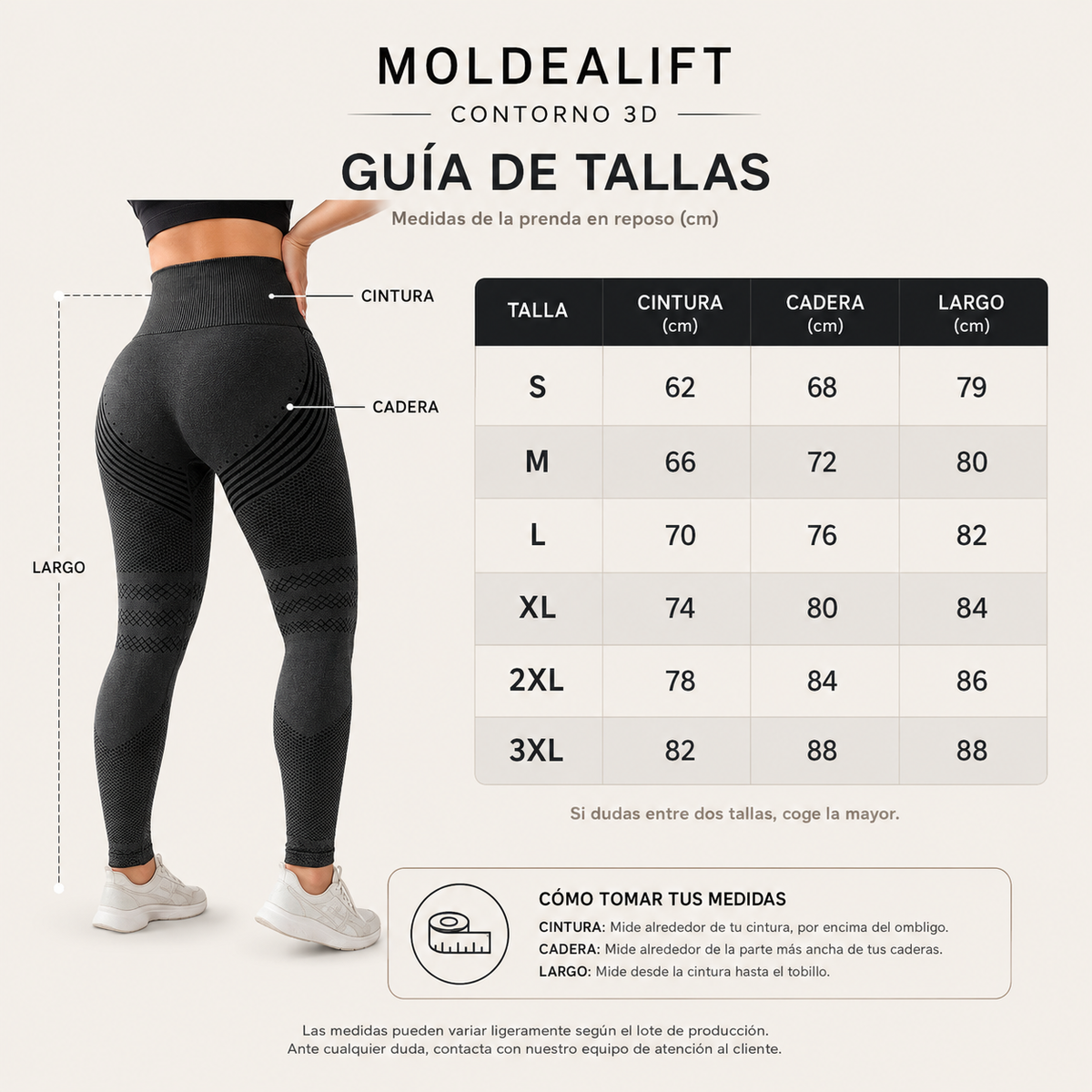 Contorno 3D — Legging de compresión moldeador