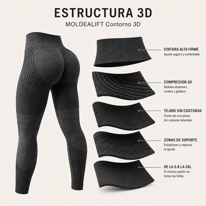 Contorno 3D — Legging de compresión moldeador